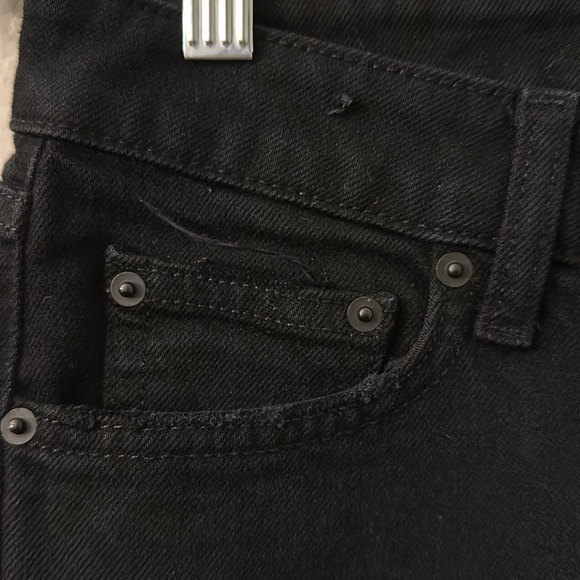 Derek Lam Gia Mid Rise Cropped Flare Jeans in Jet Black Size 25. Raw hem - Picture 5 of 16